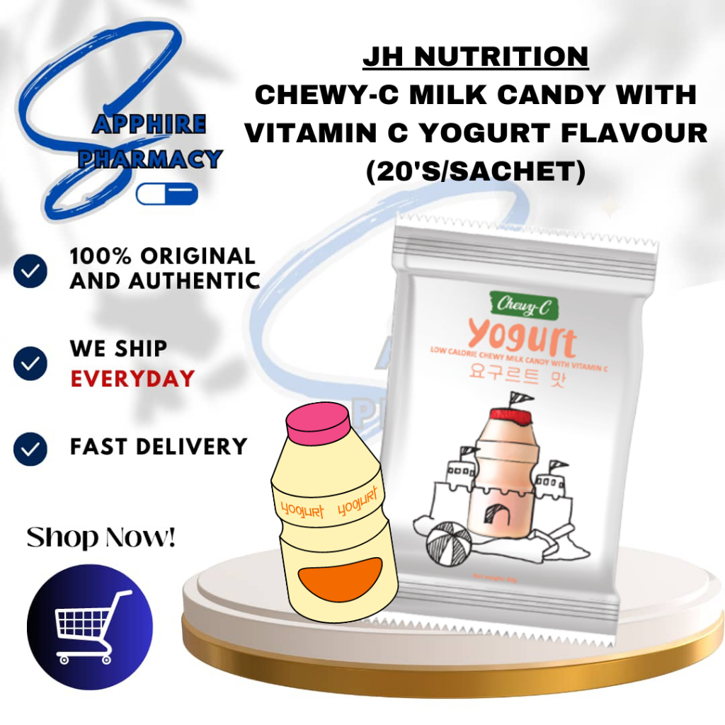 JH NUTRITION CHEWYC MILK CANDY WITH VITAMIN C YOGURT FLAVOUR (20'S