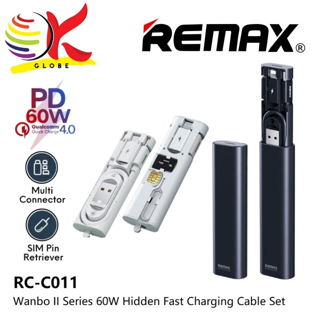 REMAX RC-C011 CABLE SET TYPE C / I-CABLE / MICRO USB 60W FAST CHARGING ...