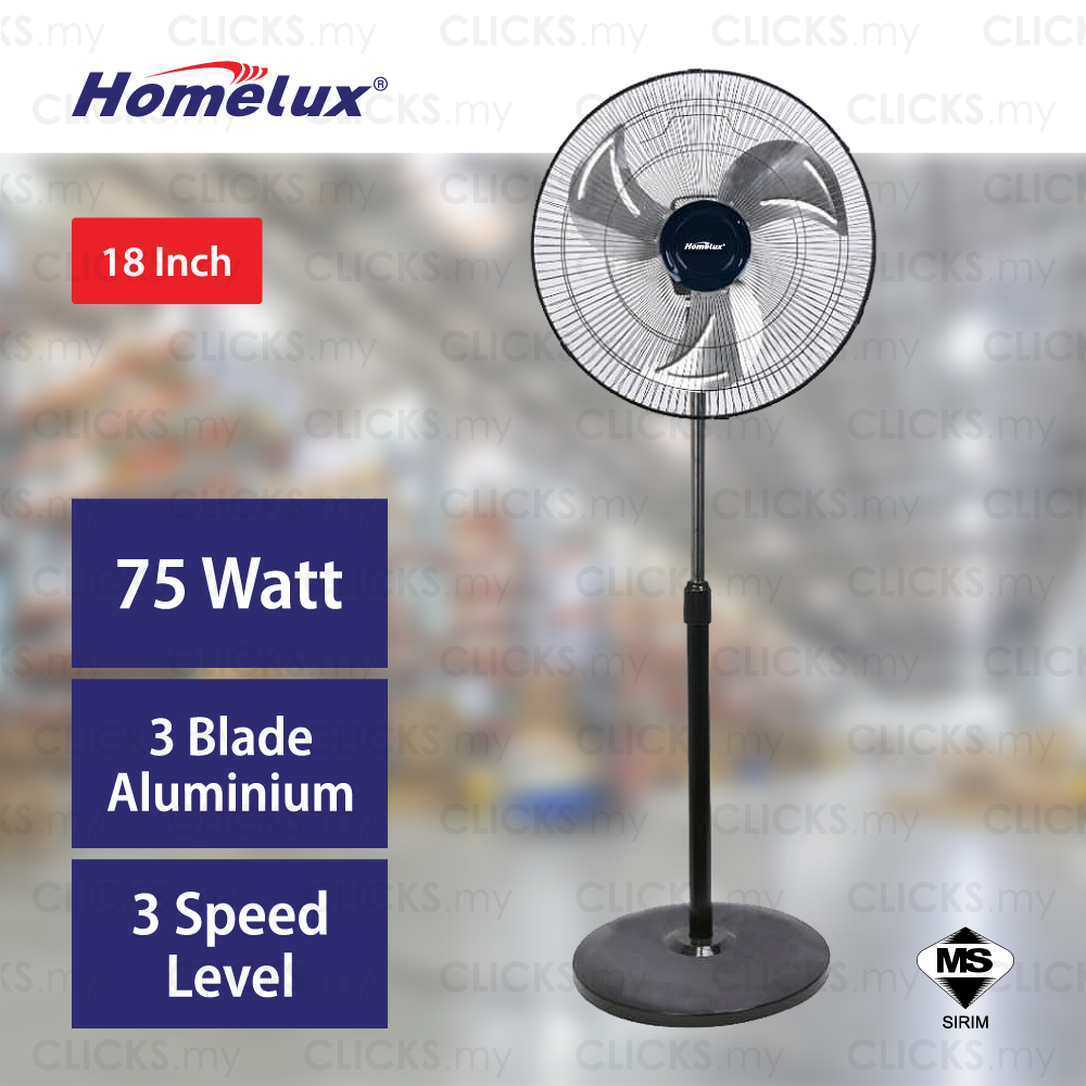 Homelux 18 Inch Industrial Stand Fan With Aluminum Fan Blades Fas 18