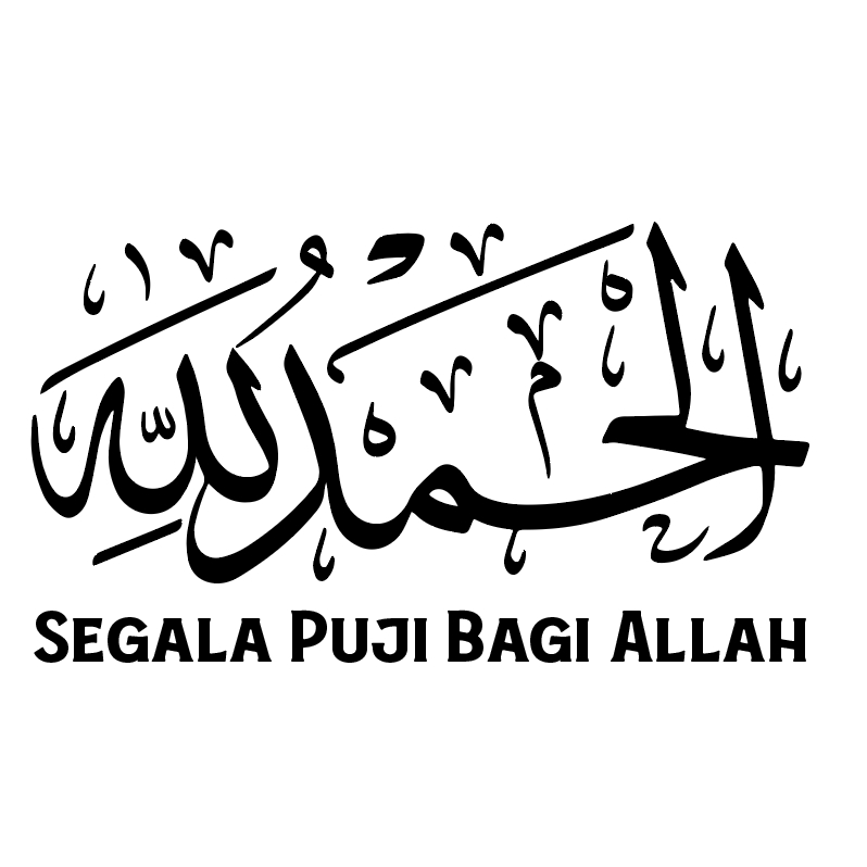STICKER ALHAMDULILLAH SEGALA PUJI BAGI ALLAH,STICKER TAMPAL LUAR ...