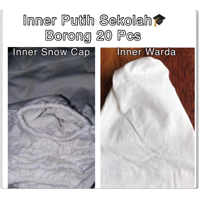 Inner Snow Cap & Inner Warda Putih/ Sekolah 💥Wholesale💥(( 1 kodi 20 pcs ...
