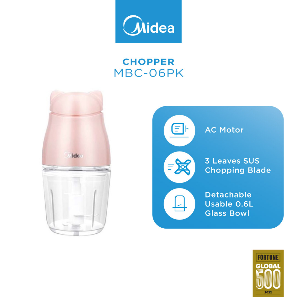 Midea MBC06PK 0.6L Glass Jar Food Chopper Shopee Malaysia