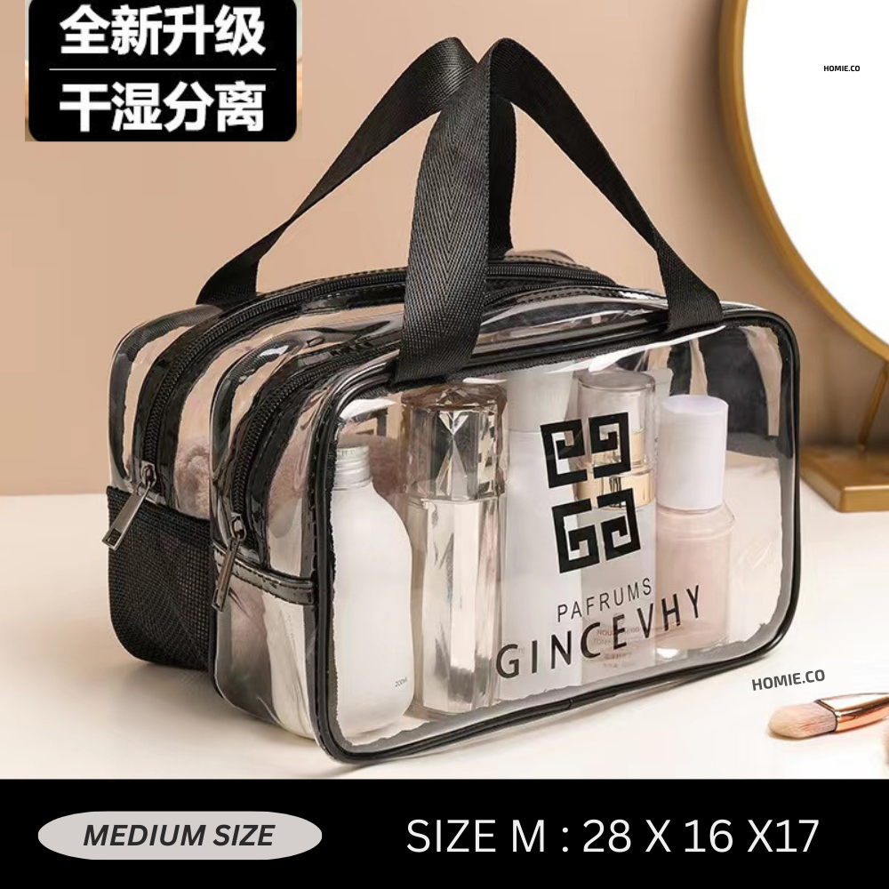 Travel Beauty Case – Doppelschicht Kulturbeutel Aus PU-Leder, Wasserdicht, 2 Größen