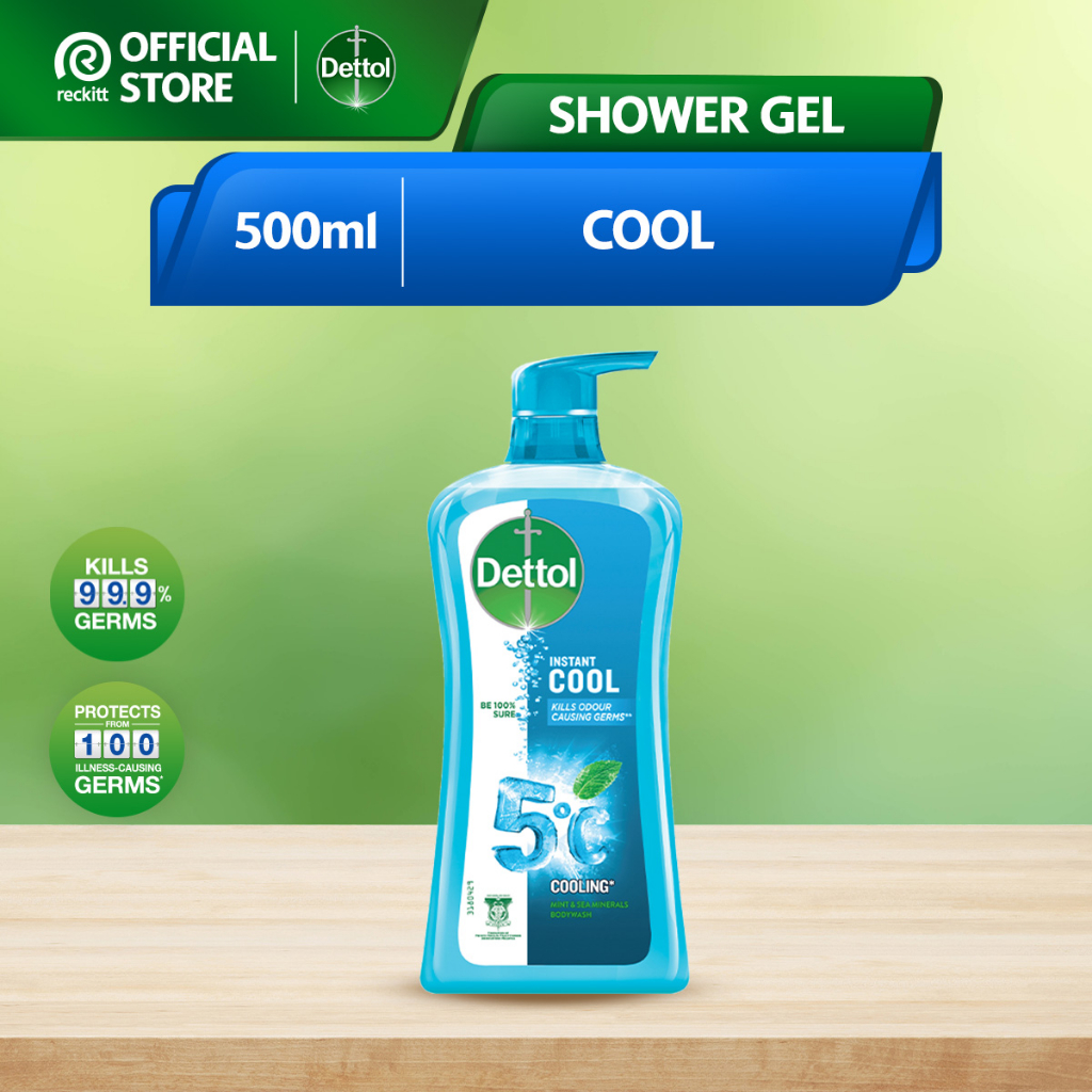 Dettol Antibacterial Shower Gel Body Wash Instant Cool (500ml) Shopee