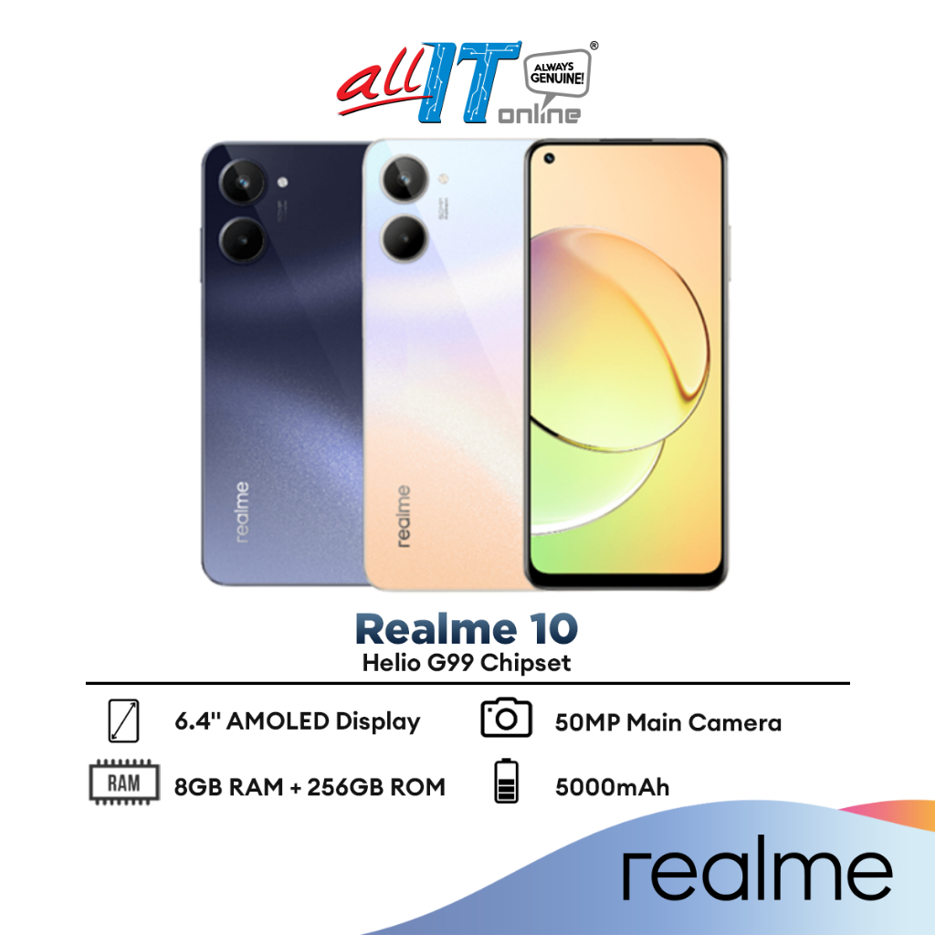 realme 10 with 6.4″ FHD+ 90Hz AMOLED display, Helio G99, up to 8GB