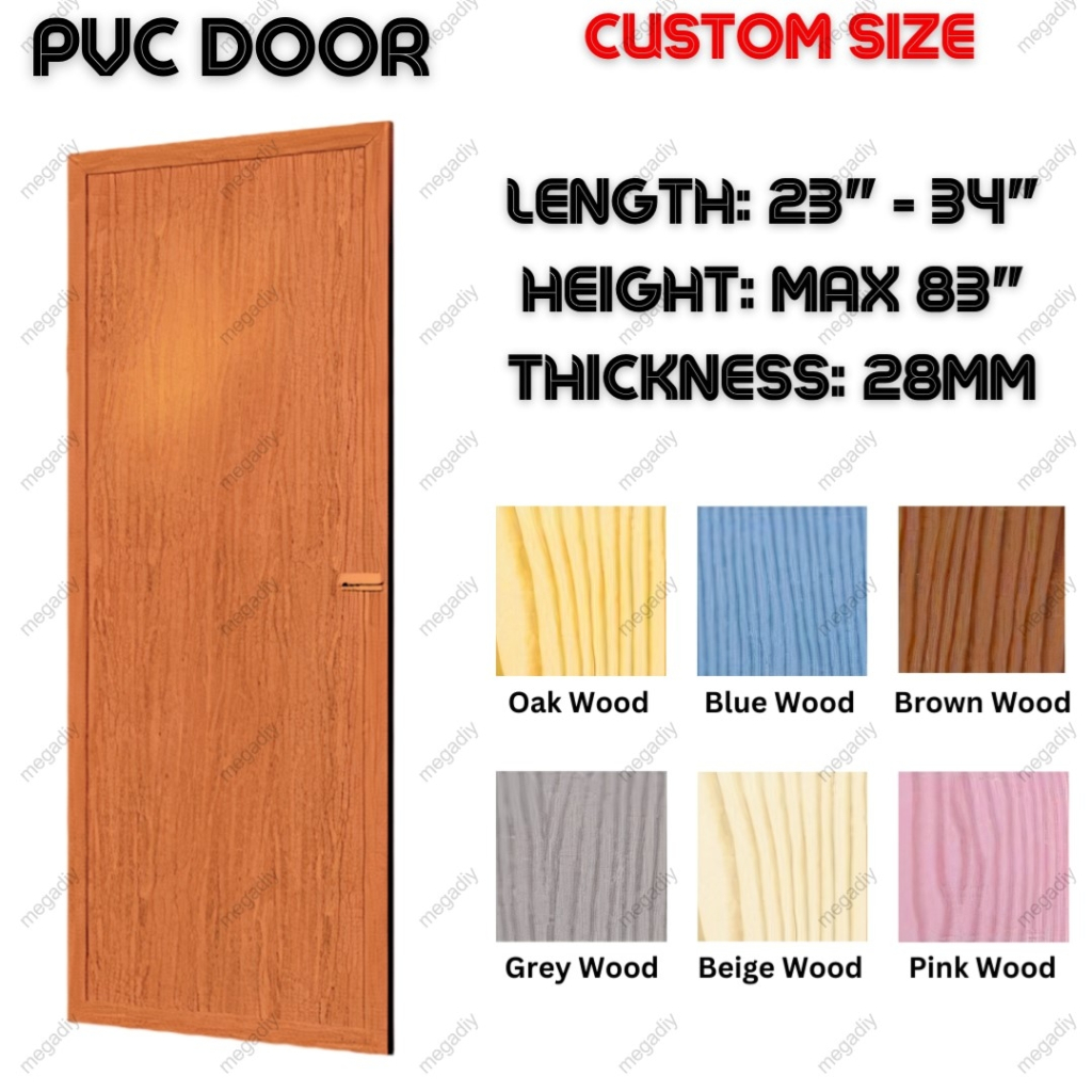 [Custom Size] PVC Door / PVC Toilet Door / Plastik PVC Pintu Tandas BIlik Air / Pintu PVC