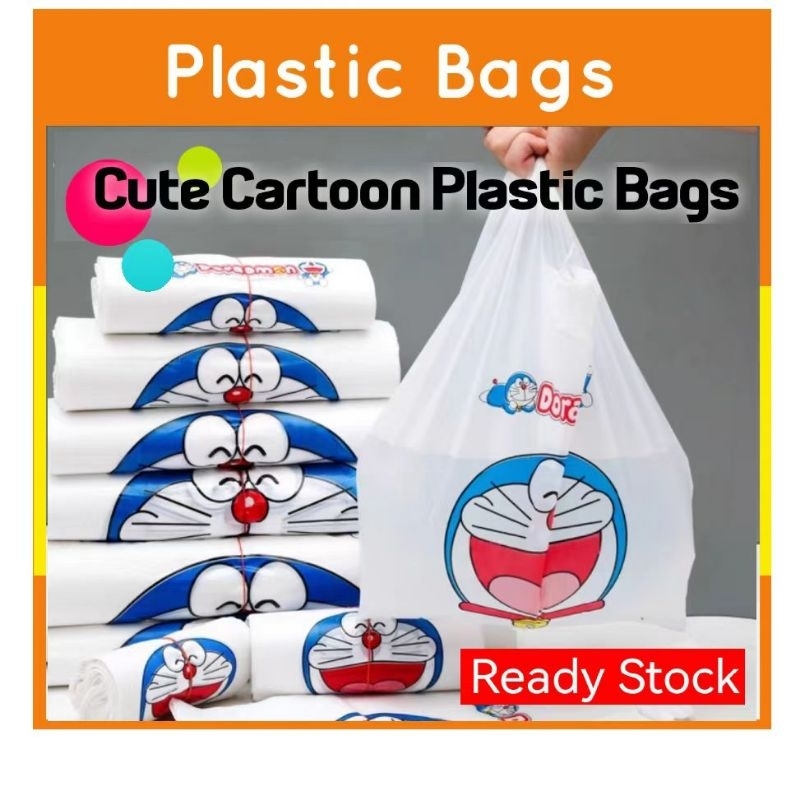 50pcs Plastic Singlet Cute Cartoon Gift Bag Food Packaging Bag ...