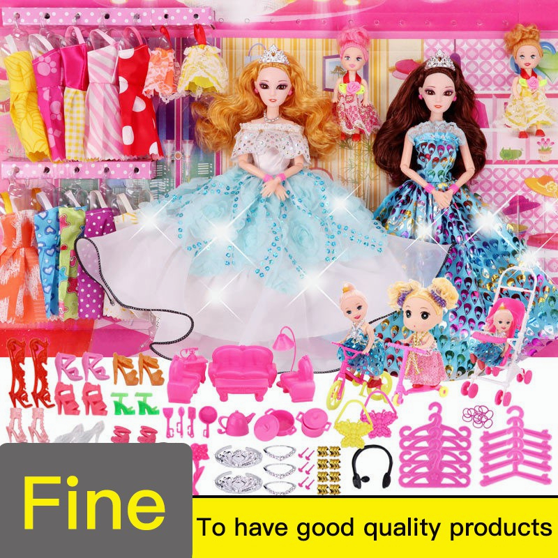 165pcs Barbie Doll Set12 Joints Princess Doll Clothes Set Dress Set ...