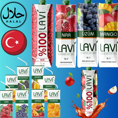 Natural Jus Fruit Juice Lavi 100 Natural Assorted Flavors, Pomegranate Juice, Mango, Fruitmix