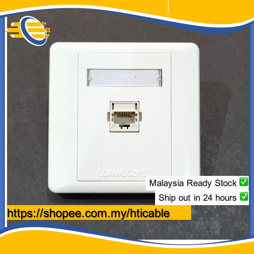 Commscope AMP® faceplate – Flat 1Gang RJ45 Cat 3/5e/6 | Shopee Malaysia
