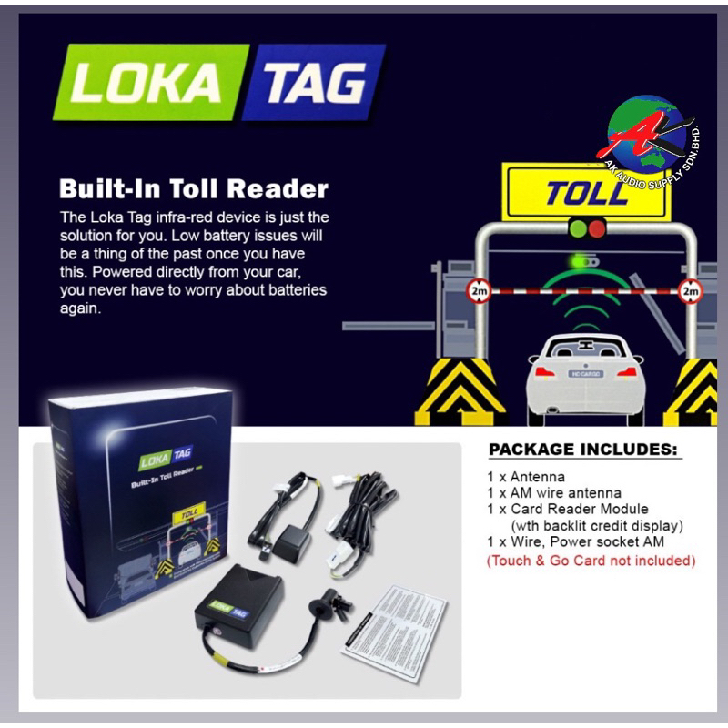LOKATAG Built-In Toll Smart Tag Reader with Balance Credit Reader LOKA ...