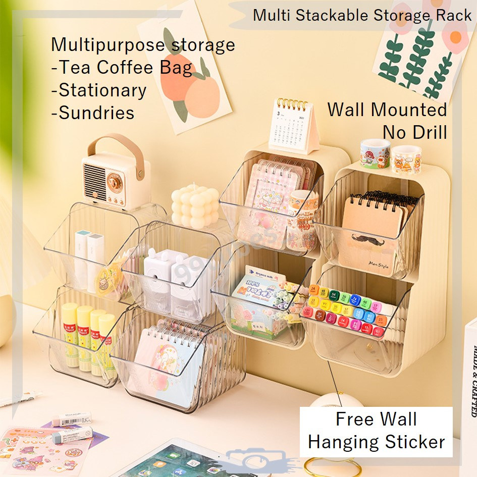 Nordic 2 Tier Stationary Pen Coffee Tea Cosmetic Pantry Rack Storage ...
