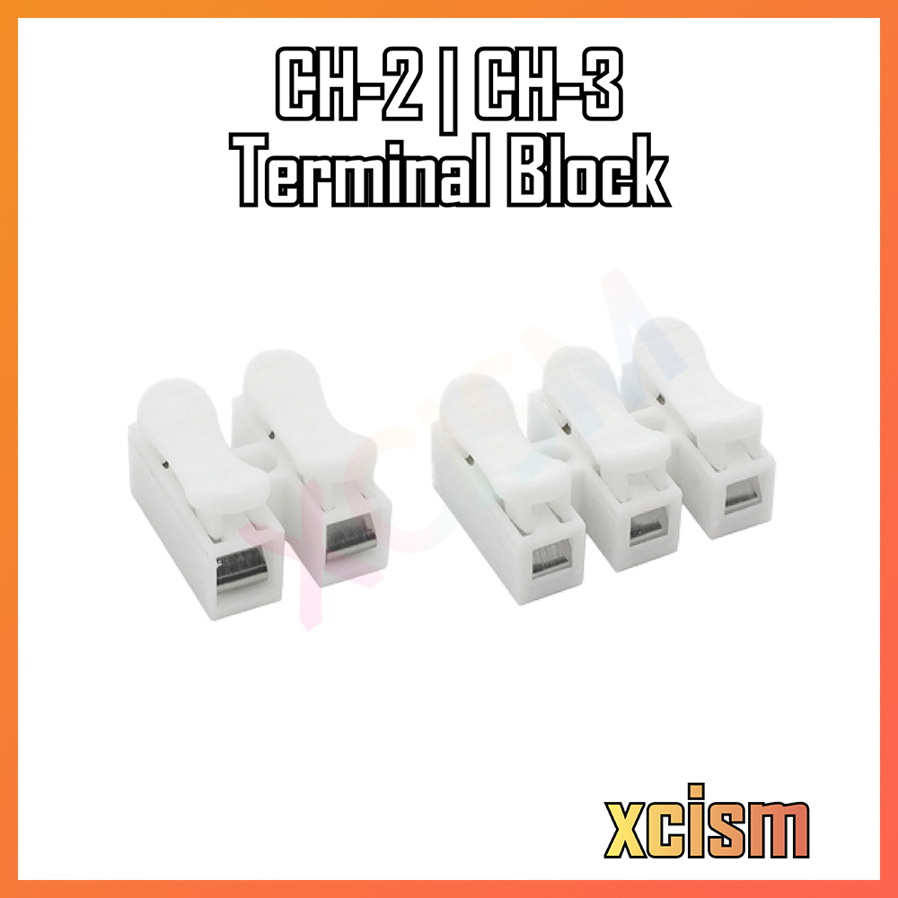 Ch2 Ch3 Quick Electric Cable Wire Spring Clip Push Connector Penyambung Wayar Terminal Block Led