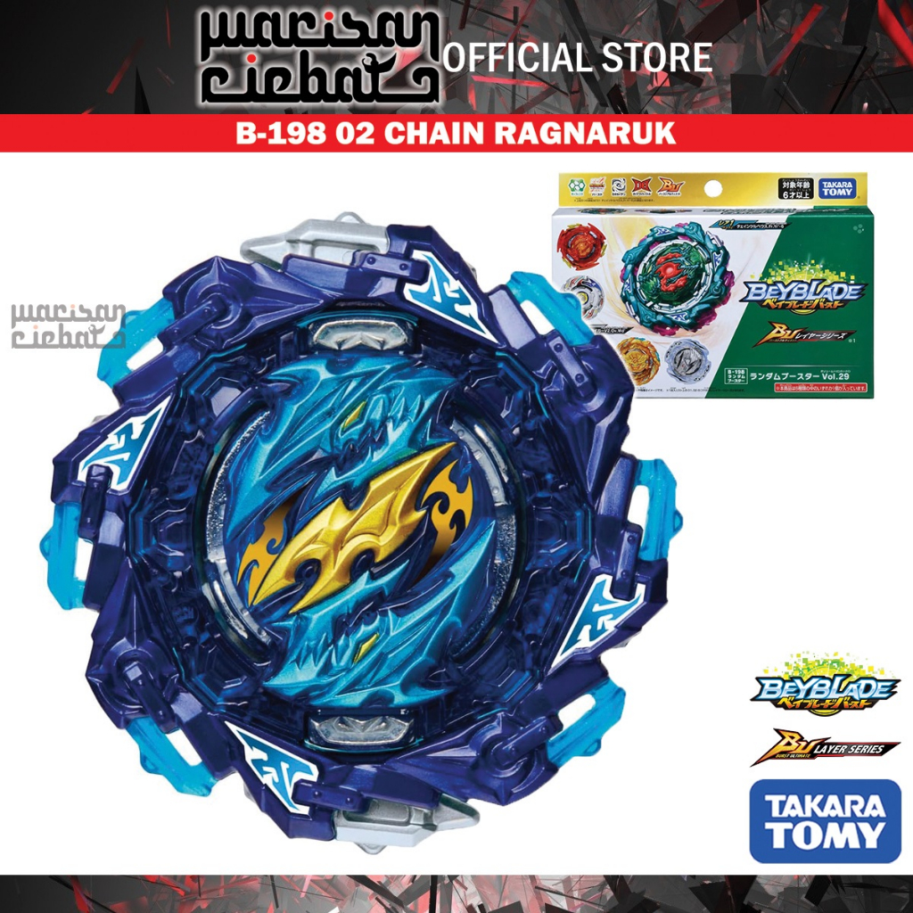 Takara Tomy Beyblade Burst BU B-198 02 Chain Ragnaruk Tapered Accel'-10 ...