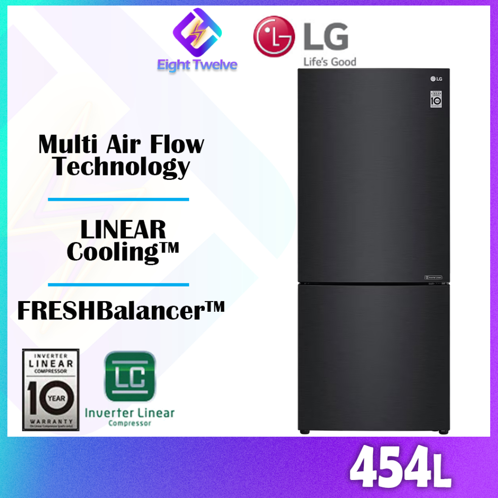 454L LG Linear Inverter Fridge Peti Sejuk Bottom Freezer GCB529NQCZ