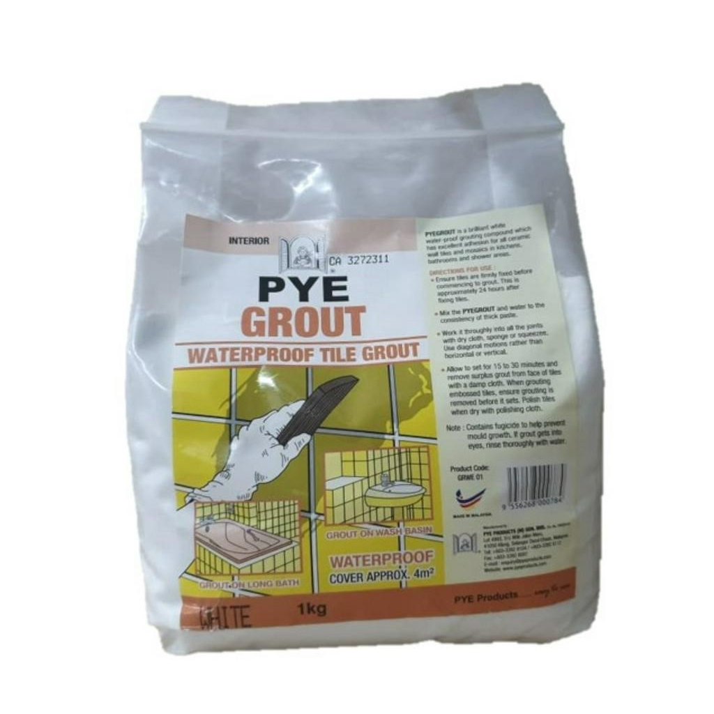 PYE Grout Waterproof Tile Grout 1kg (Grey / White) SIMEN TILE SIMEN