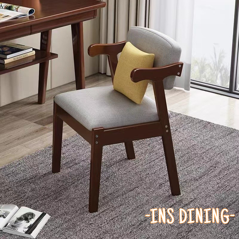 Nordic dining chair student chair IKEA solid wood chair home Zshaped