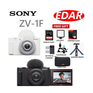 Sony ZV-1F Vlogging Camera, Black +64GB Memory Card + Accessories Bundle