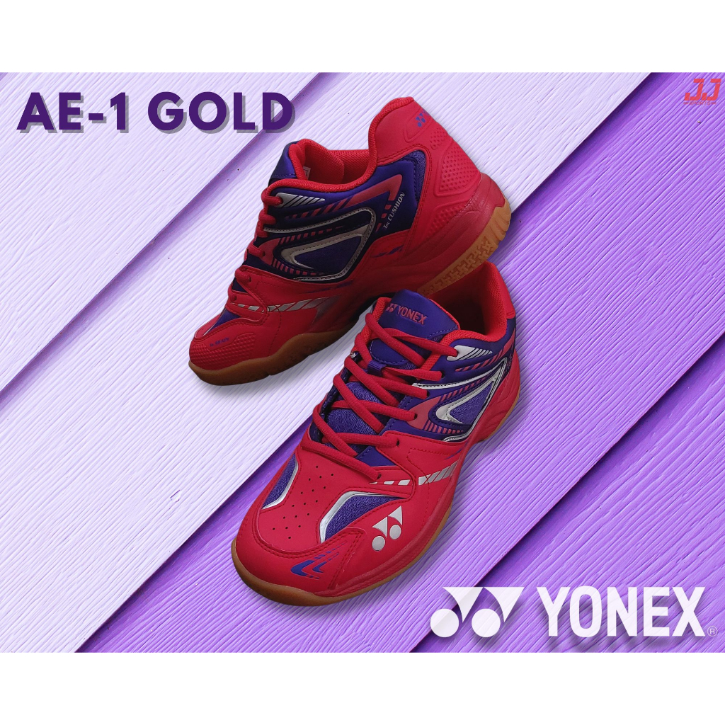 Yonex AE-1GOLD Badminton Shoes (SOLAR RED/DARK GRAPE) (100%Original ...