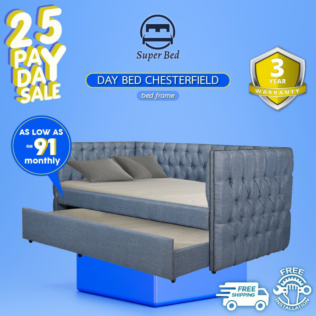 Super Bed Day Bed Chesterfield High Quality Solid Wood bed frame set