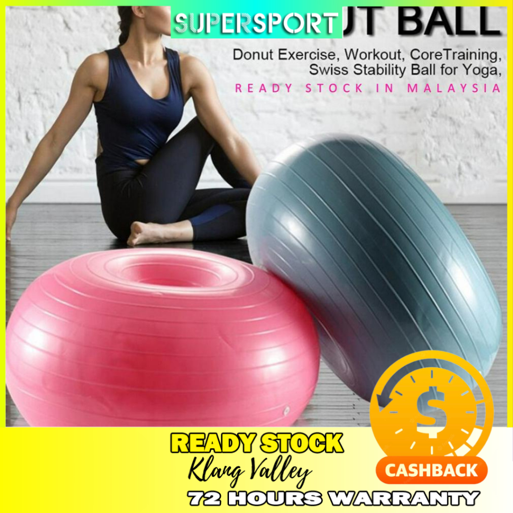 ATUERT Fitness Donut With Hand Pump, Stability And Strength Exercise, Core And Balance Training Inflatable Donut Ball Chair Cushion Seat For Classroom