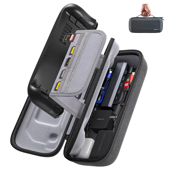 JSAUX Large Carrying Case for Steam Deck ROG Ally Nintendo Switch