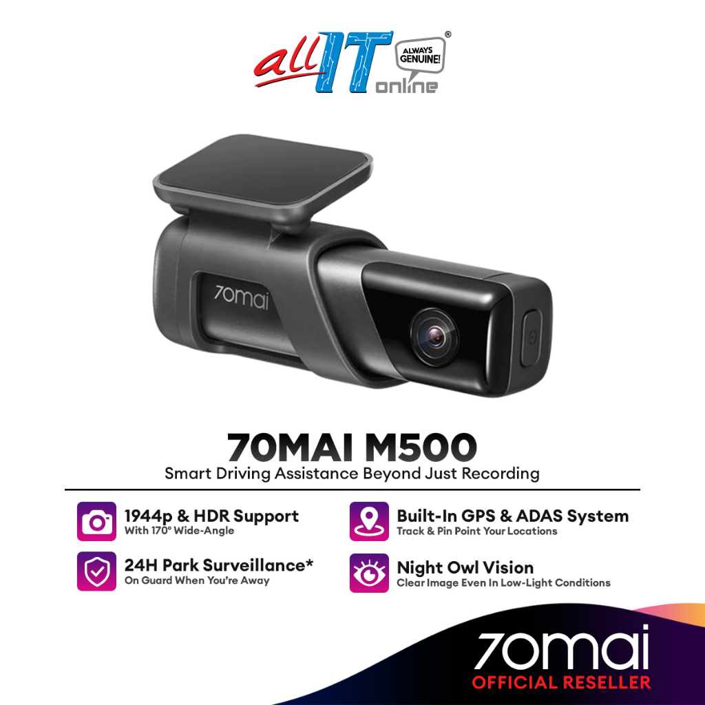 70mai Dash Cam M500 2.7K HDR Night Vision 170° FOV Driving Assistant – 70mai  Official Store