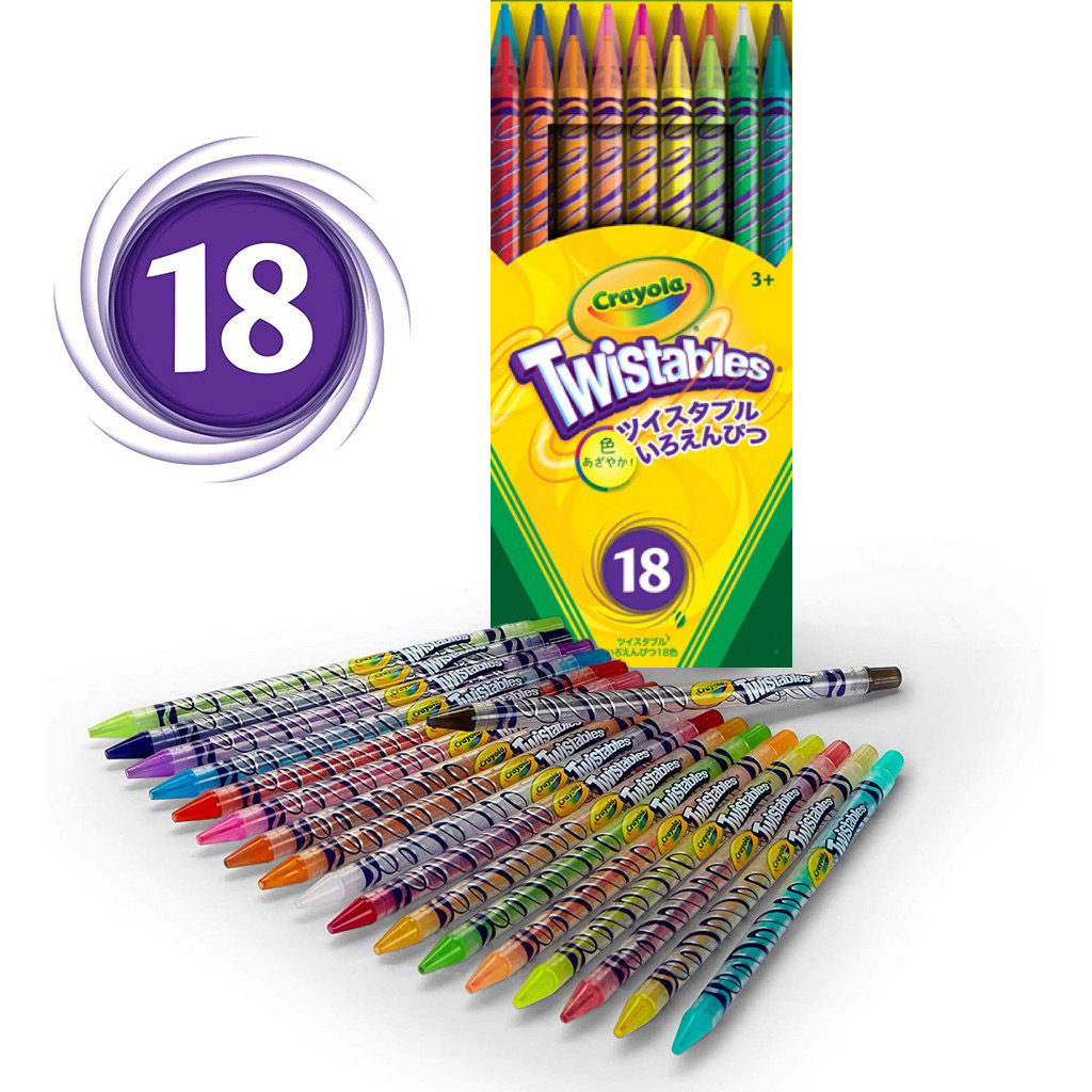 Crayola Twistables Colored Pencil 18 Count Twist & Go, No Sharpening