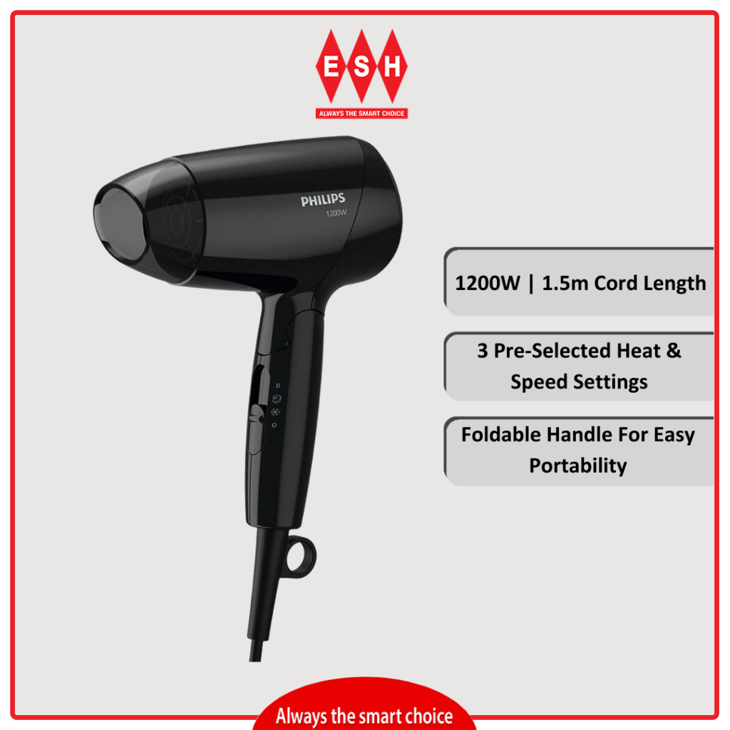 Philips BHC010 1200W EssentialCare Foldable Hair Dryer | ESH | Shopee ...