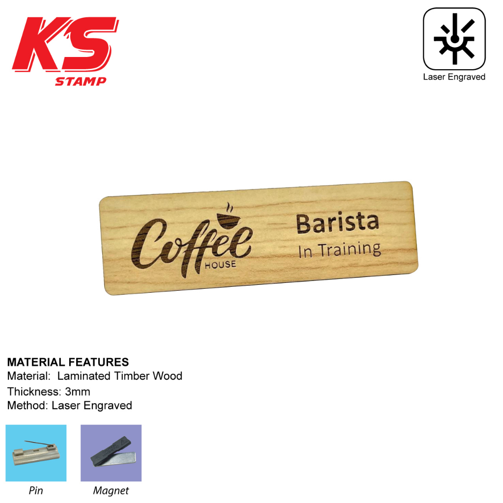 Custom made/ Personalized Wood Name Tag Shopee Malaysia