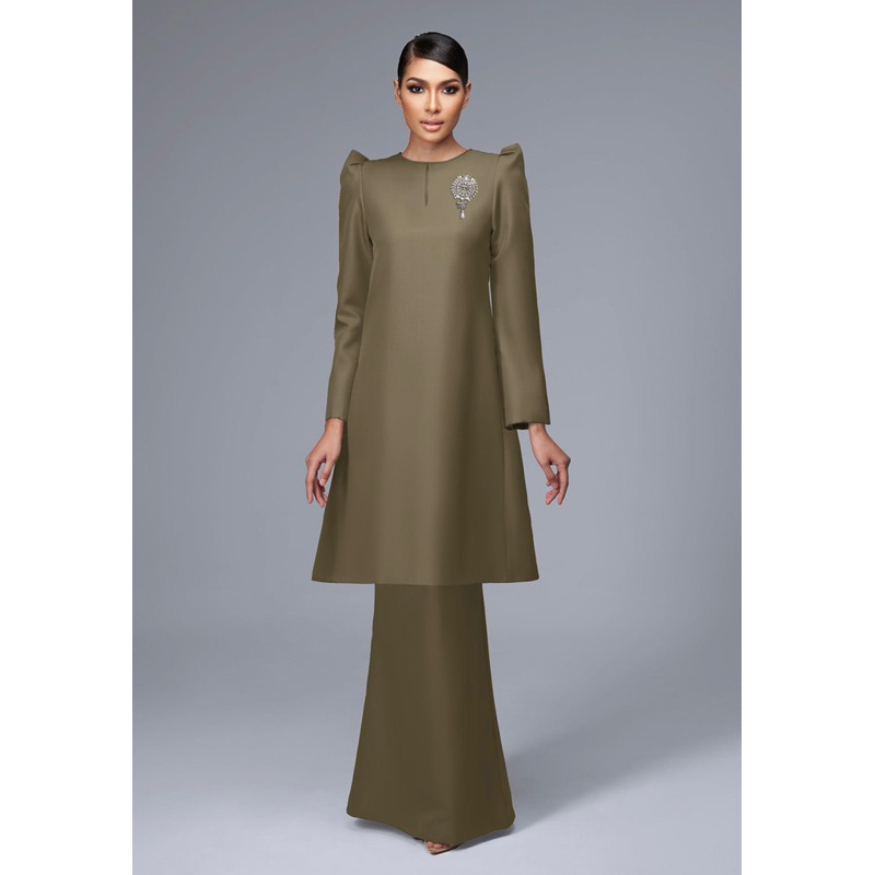 Rizman Ruzaini XS Basic Kurung in Khaki (NEW) | Shopee Malaysia