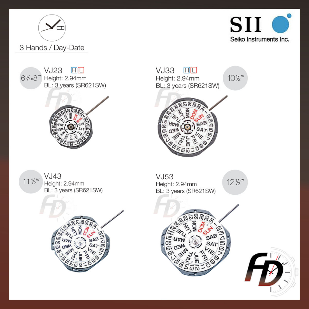 Seiko VJ23 VJ33 VJ43 VJ53 SII Quartz Watch Machine Movement Engine Jam Replacement Parts Engine Jam Shopee Malaysia