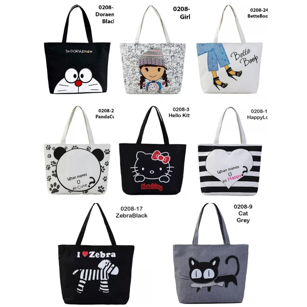 trendy Canvas Tote Bag Shoulder Bag Shopee Malaysia