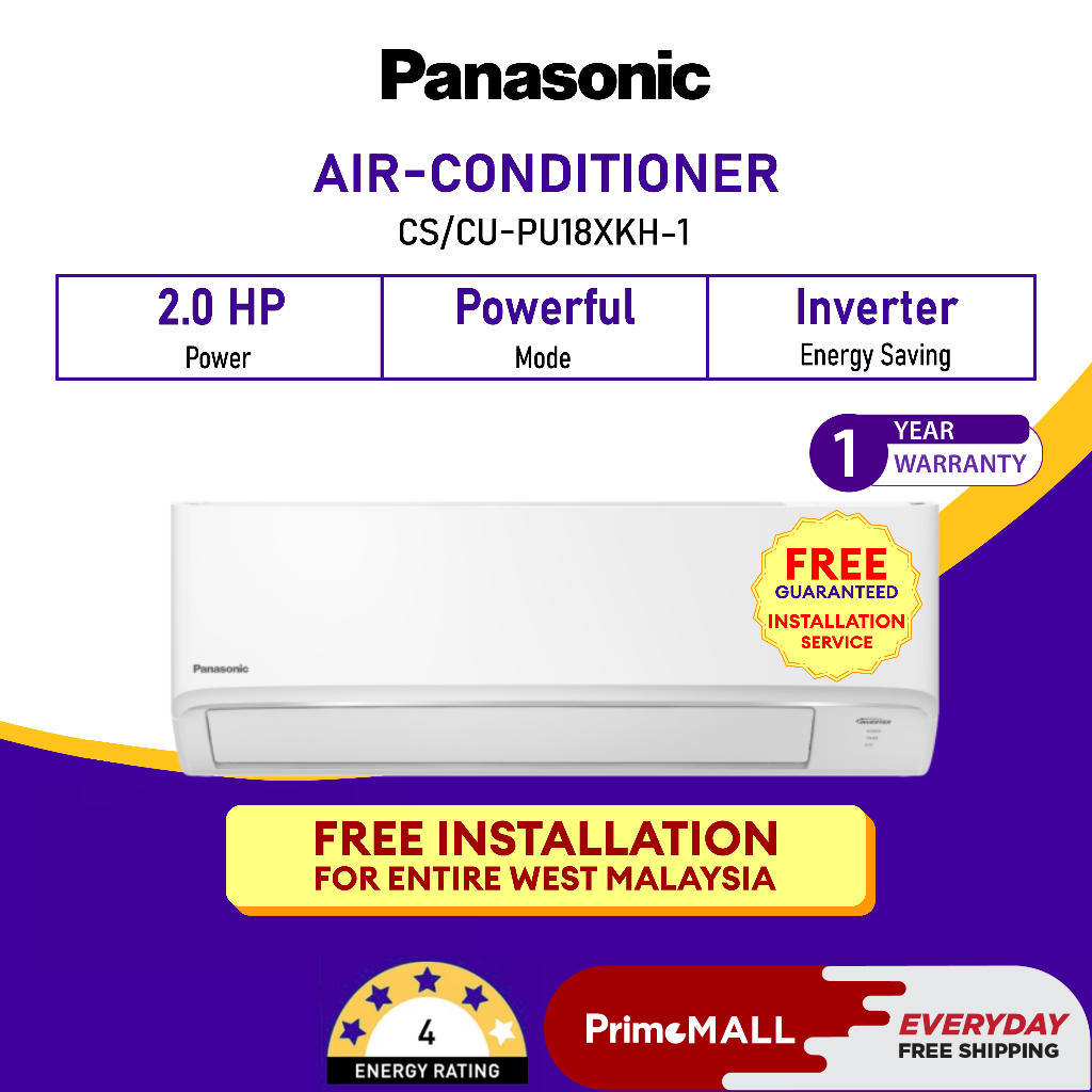 PANASONIC AIR CONDITIONER 2.0HP CSPU18XKH1 R32 STANDARD INVERTER CS