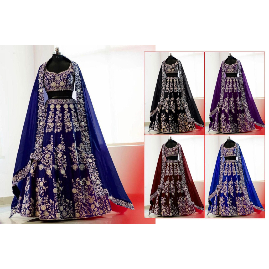 Ready Stock) Wedding Designer Lehenga For Women's / Embroidery