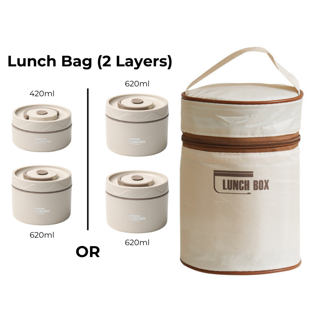 Japanese Style Stackable 304 Stainless Steel Thermal Lunch Box | Shopee
