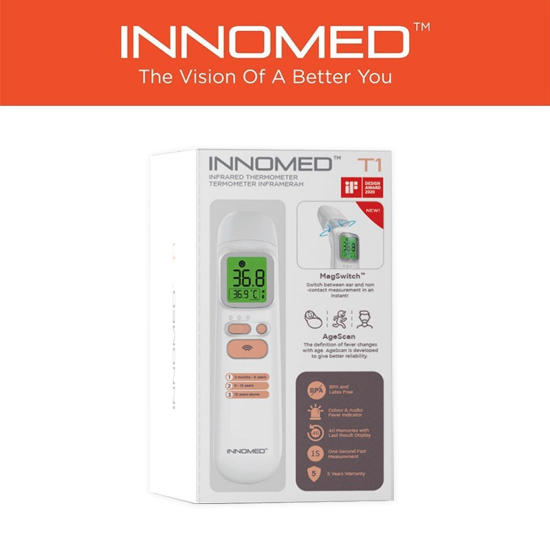 Innomed Infrared Thermometer / Termometer Inframerah T1 Ear & Forehead