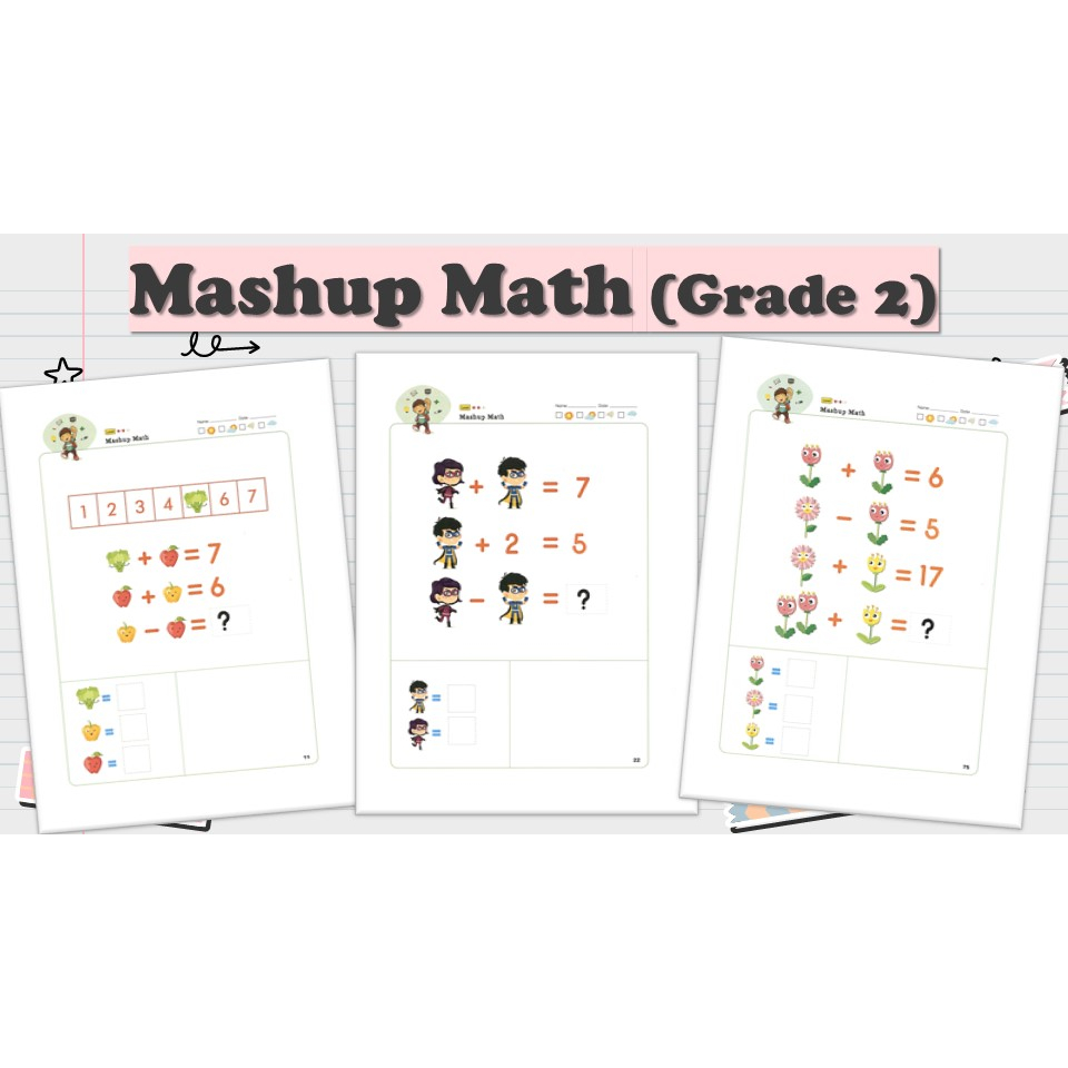 [PRE100] 65 pages Mashup Math (Grade 2) Worksheet for Pre-school PDF ...
