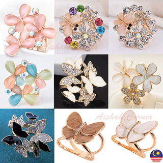 Women's Flower Scarf Clip Brooch Beautiful Scarf Buckle Ring with Created  Crystal - CX182KM0LD7