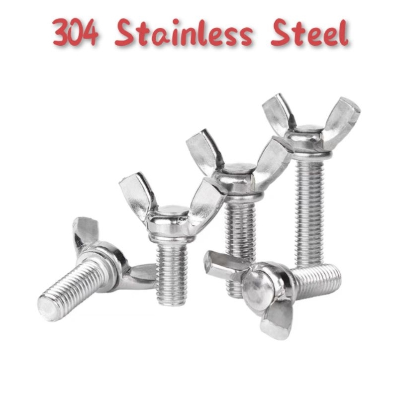 304 Stainless steel twin wings bolt butterfly bolt hand screw size M4