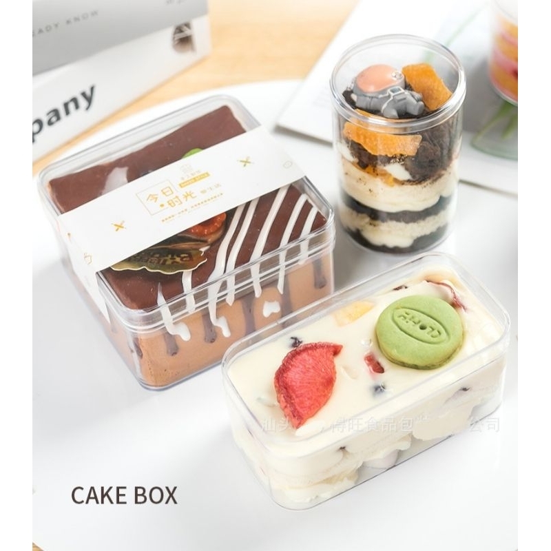 Square Acrylic Transparent Cake Box Bekas Kek Bekas Biskut Food ...