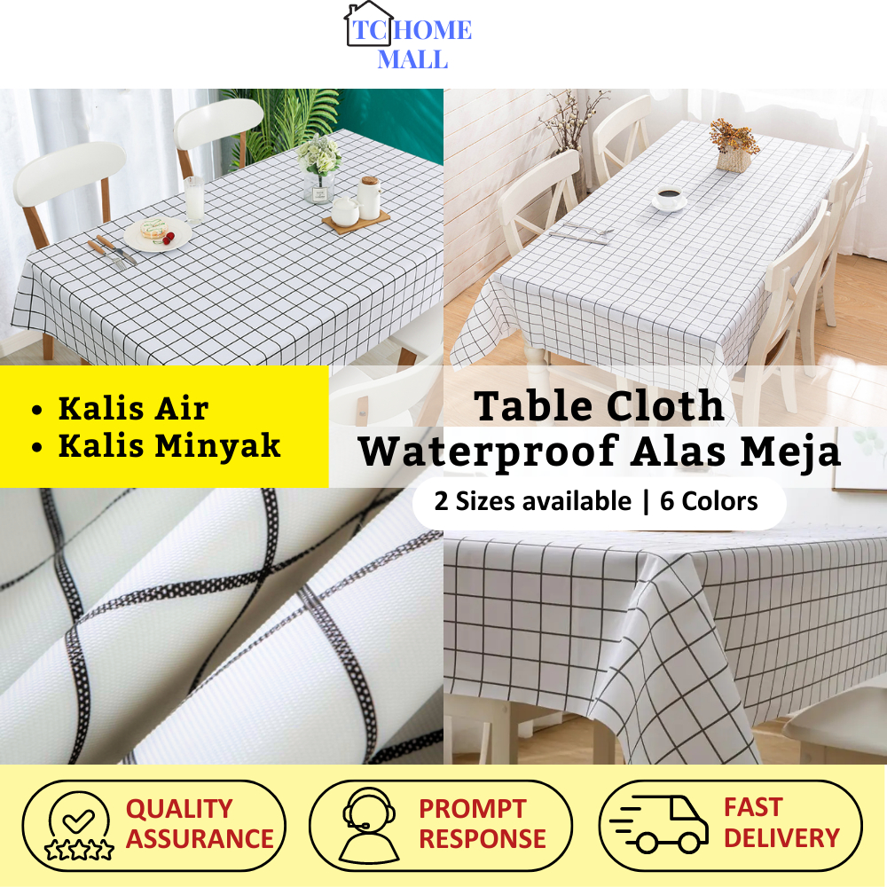 Alas Lapik Meja Large Plastic Table Cloth Cover Pvc Waterproof Plastic