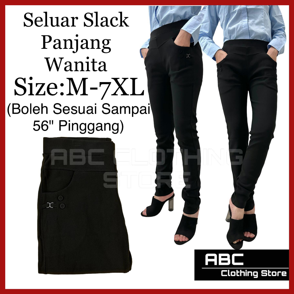 [NEW]Fit till 7XL Lady SLACK Long Pants M-7XL Office Casual Wear ...