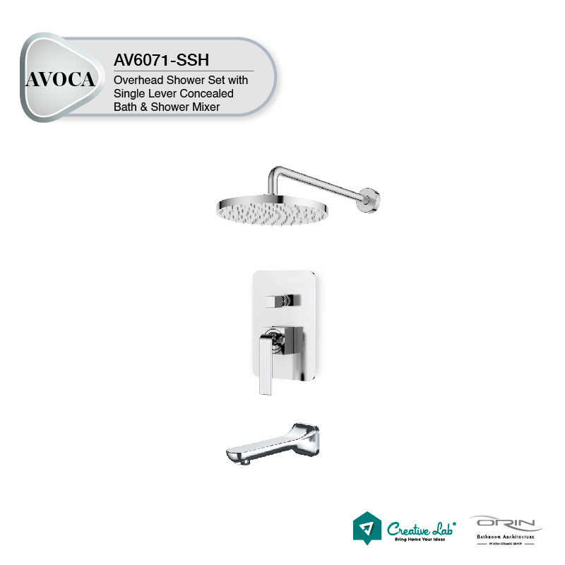ORIN AV6071SSH Overhead Shower Set with Single Lever Concealed Bath