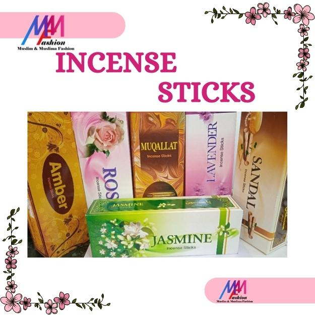 INCENSE STICKS MUQALLAT, OUDH, AMBER, ROSE, JASMINE, LAVENDER, MUSK
