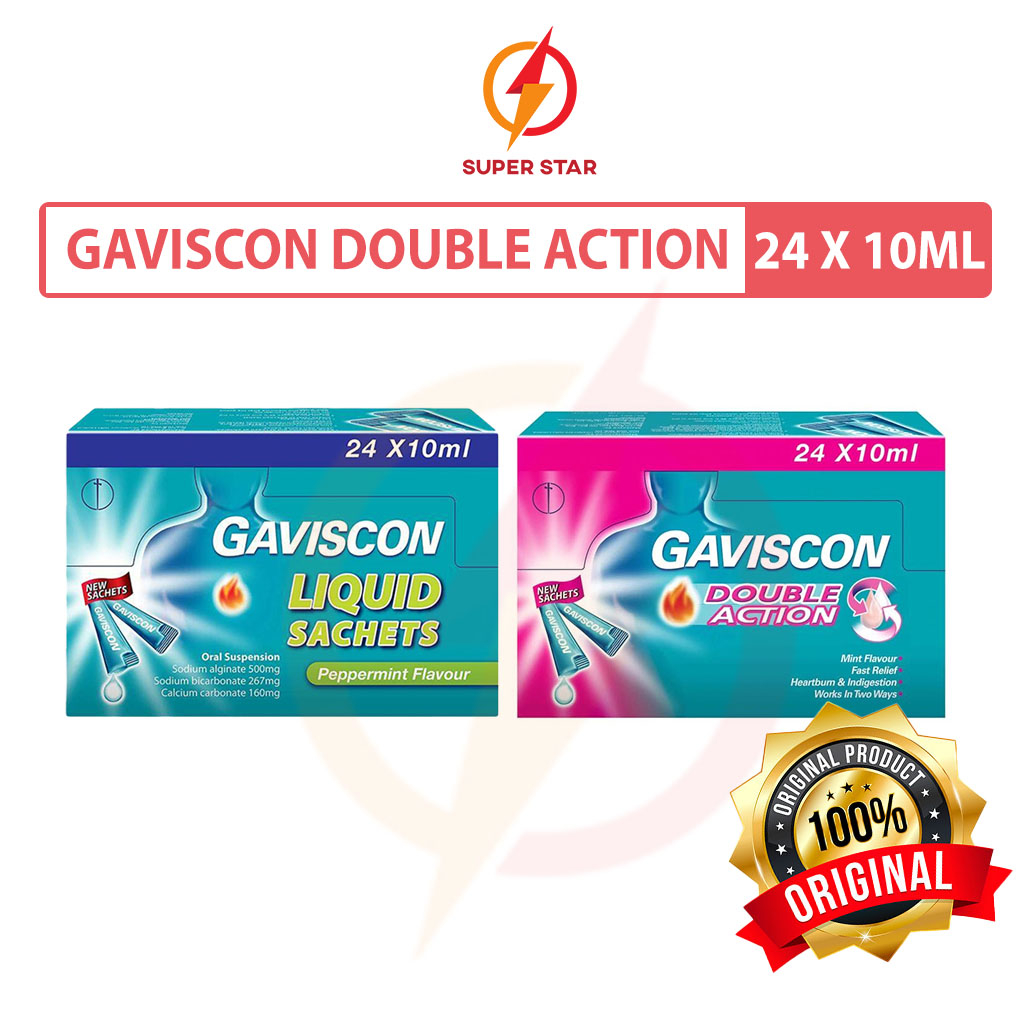Gaviscon Peppermint Gaviscon Double Action New Liquid Sachets 24