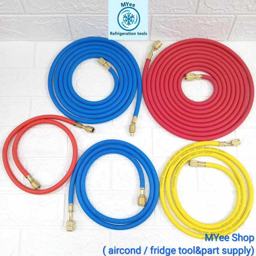 3Pcs airconditioner charging hose gas pressure checking pipe refill gas aircond connection