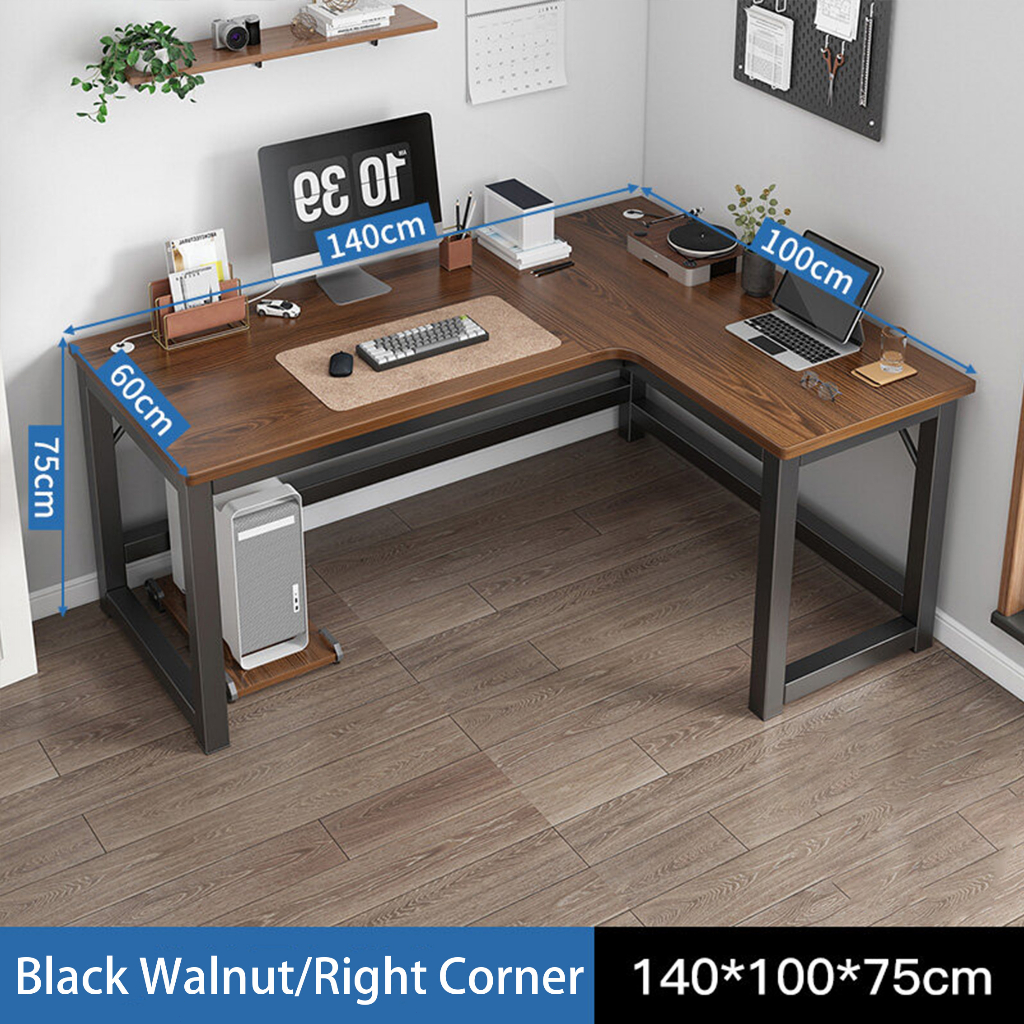 LI-Corner Desk Workstation Study Writing Table Meja Belajar Computer ...