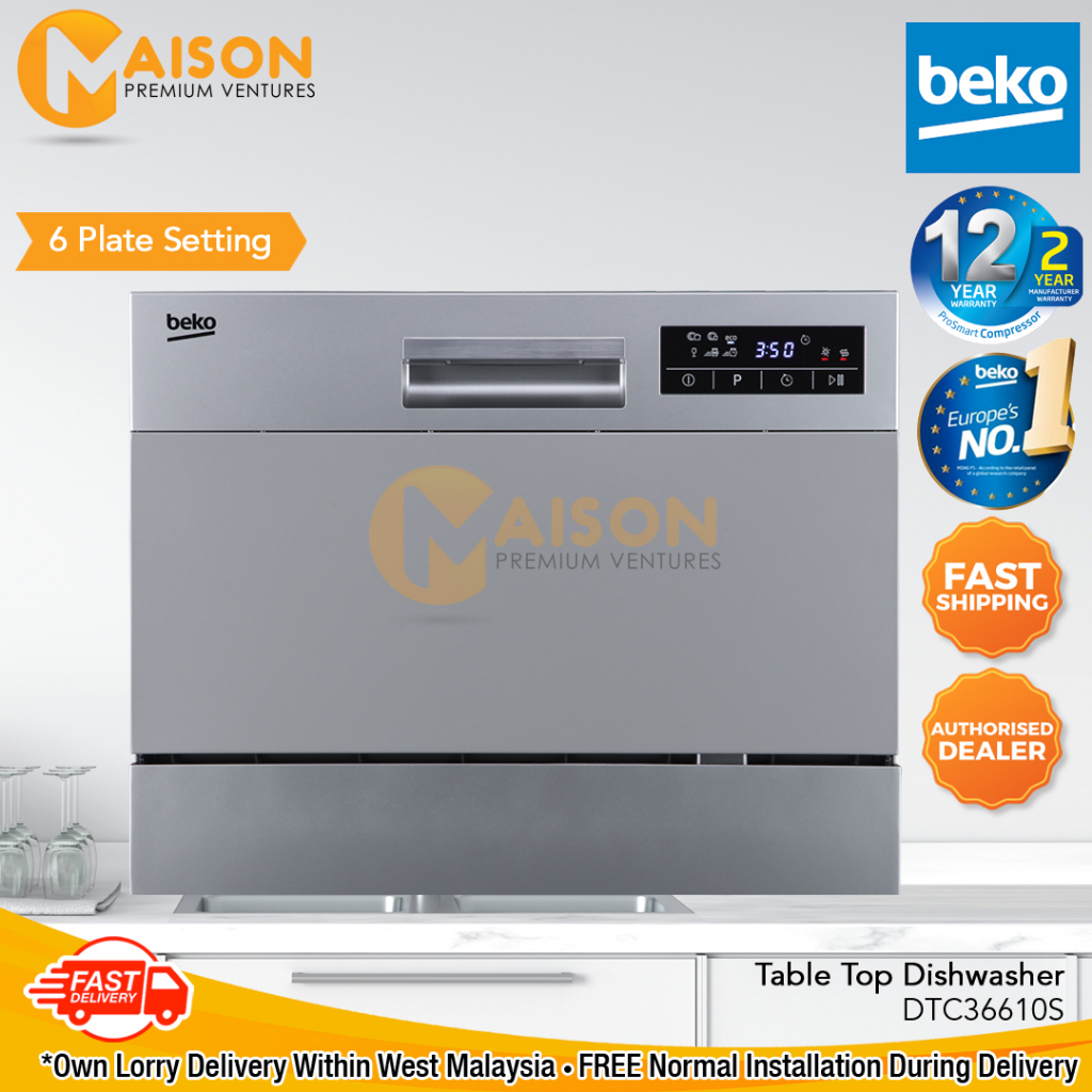 Beko Table Top Dishwasher DTC36610S Shopee Malaysia