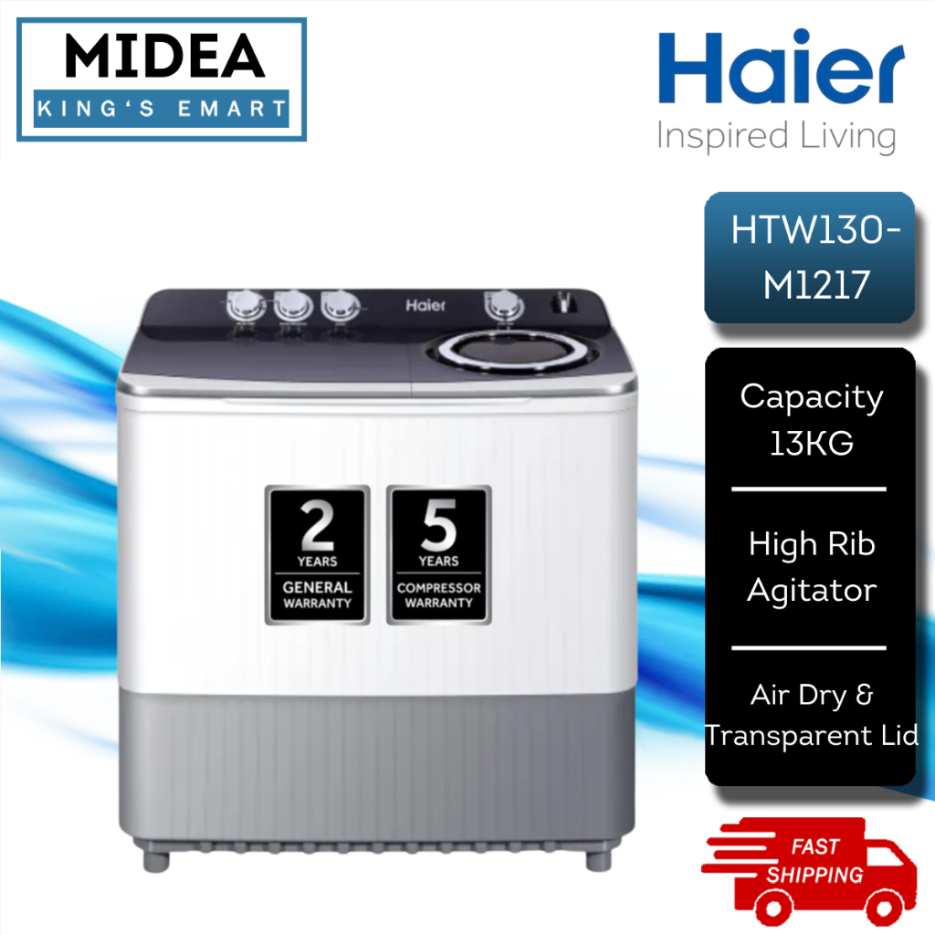 Haier 13KG Semi Auto Washing Machine HWM130M186 / HTW130M1217 / Air